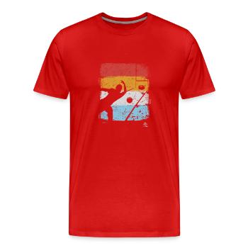 Bowling and Cones Vintage Retro Gift - Men's Premium Organic T-Shirt - red - Front - Damien (186cm)