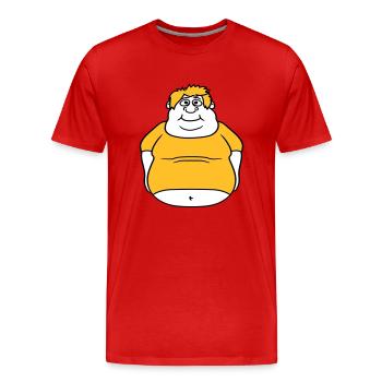 kreis ball mann fett dick clipart comic cartoon lu - Männer Premium Bio T-Shirt - Rot - Vorne - Damien (186cm)