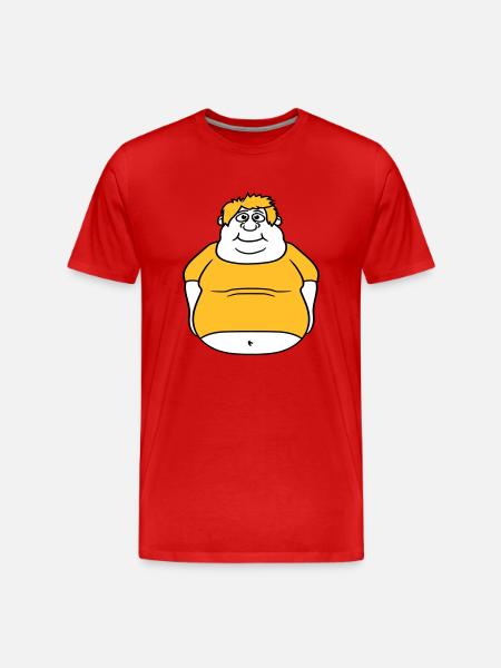 circle ball man fat thick clipart cartoon cartoon lu - Men's Premium Organic T-Shirt - red