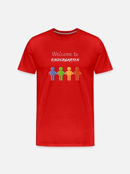 Kinder Babysprüche Kindergarten - Männer Premium Bio T-Shirt - Rot