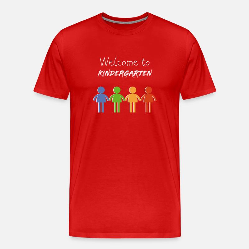Kinder Babysprüche Kindergarten - Männer Premium Bio T-Shirt - Rot
