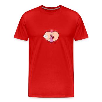 I love you - Men's Premium Organic T-Shirt - red - Front - Damien (186cm)