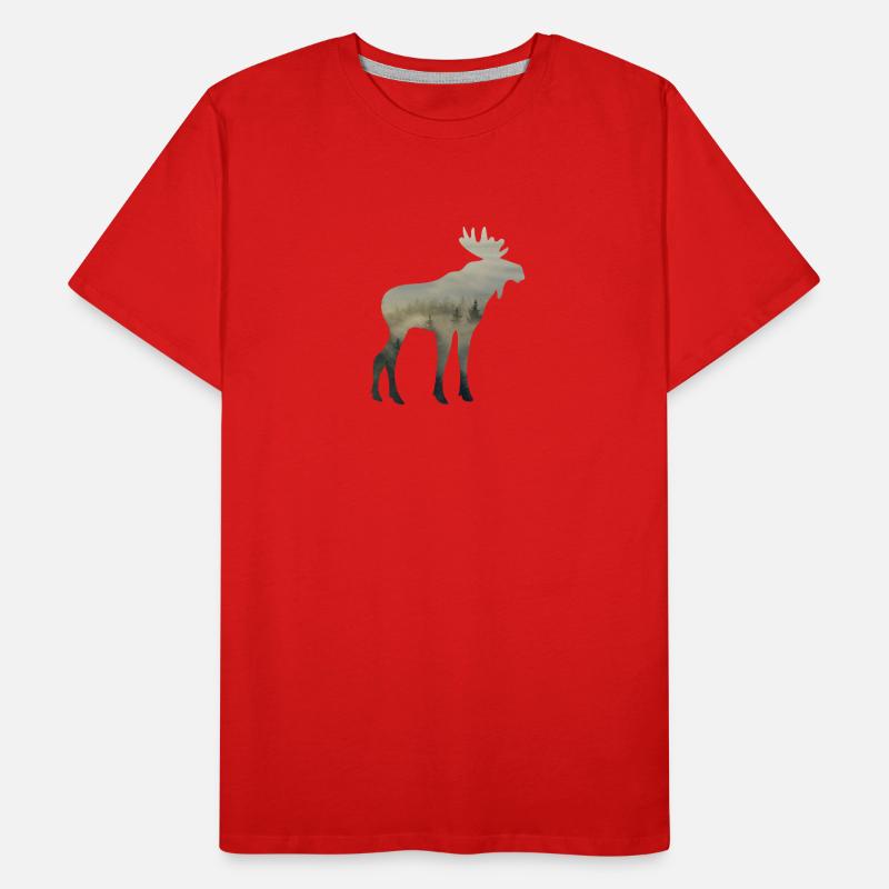 Elch Wald Männer Premium Bio T-Shirt