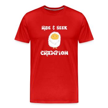 Hide and SeekYeti - Men's Premium Organic T-Shirt - red - Front - Damien (186cm)