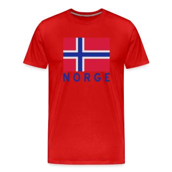 Norwegen-Flagge - Norwegische Flagge - Männer Premium Bio T-Shirt - Rot - Vorne - Damien (186cm)
