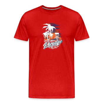 Paradise Disc Golf - Männer Premium Bio T-Shirt - Rot - Vorne - Damien (186cm)