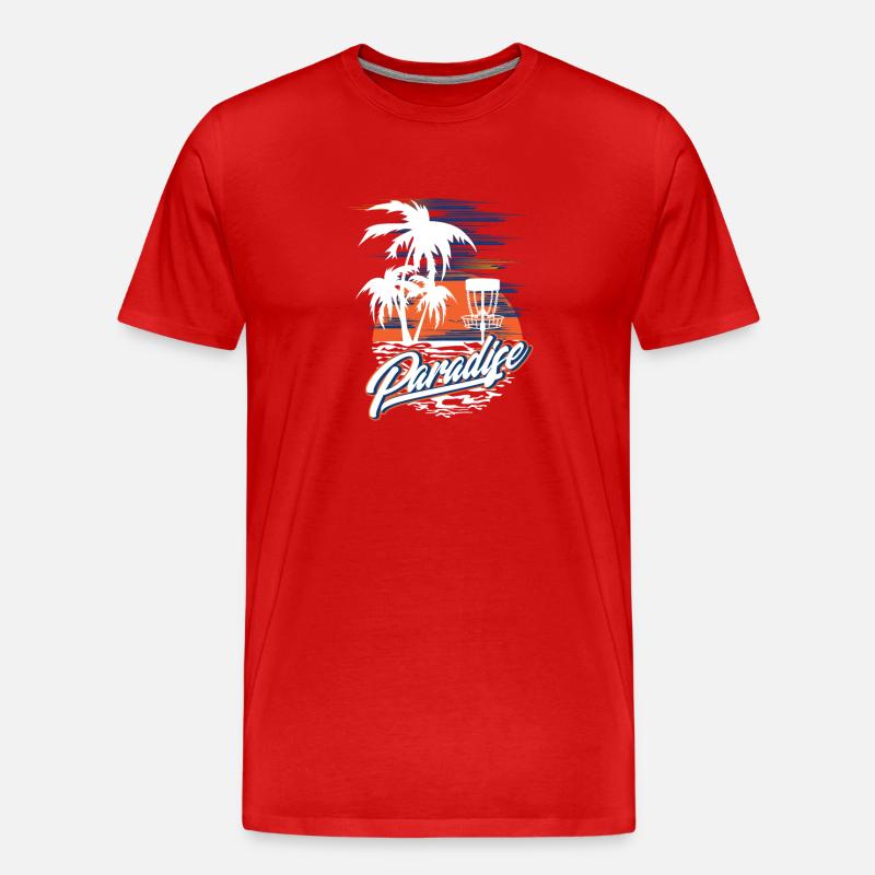 Paradise Disc Golf - Männer Premium Bio T-Shirt - Rot
