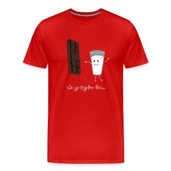 chocolat au lait - T-shirt bio Premium Homme - rouge - Devant - Damien (186cm)