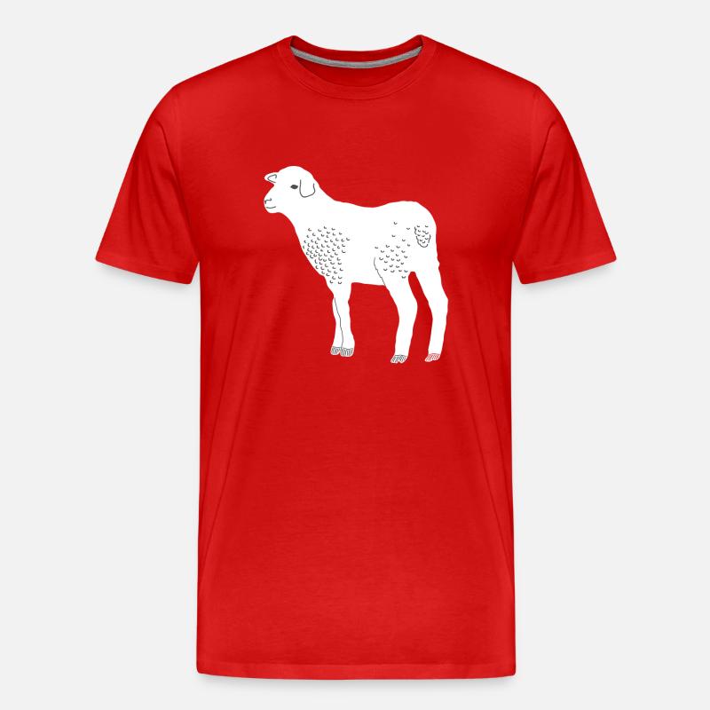 Schaf - Männer Premium Bio T-Shirt - Rot