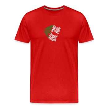 Kiss from Italy - Men's Premium Organic T-Shirt - red - Front - Damien (186cm)