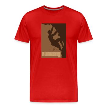 Escalade Climbing - T-shirt bio Premium Homme - rouge - Devant - Damien (186cm)
