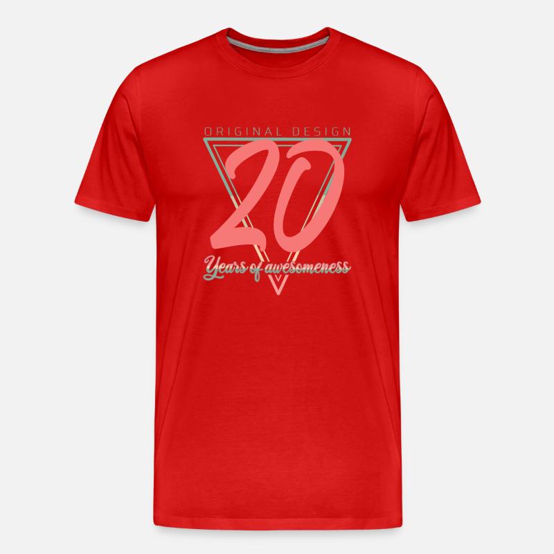 20 Zwanzig Twenty - Männer Premium Bio T-Shirt - Rot