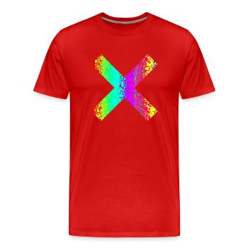 Kreuz - Männer Premium Bio T-Shirt - Rot - Vorne - Damien (186cm)