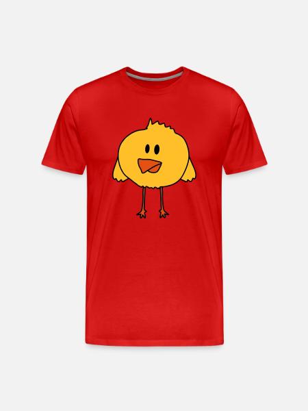 Cute Chick Bird - Men's Premium Organic T-Shirt - red