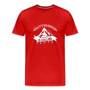 Matterhorn Berge Wandern Zermatt Schweiz Alpen - Männer Premium Bio T-Shirt - Rot - Vorne - Damien (186cm)
