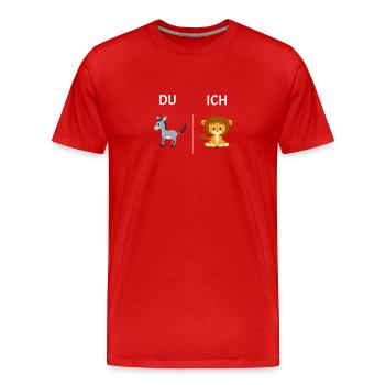 Drôle d’enfant De l’âne Je Lion Enfants Enfants - T-shirt bio Premium Homme - rouge - Devant - Damien (186cm)