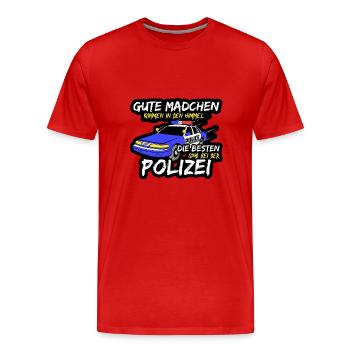 Policewoman - Men's Premium Organic T-Shirt - red - Front - Damien (186cm)