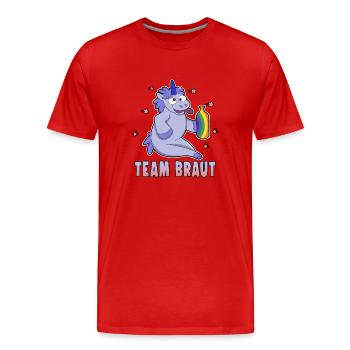 La mariée de l’équipe - T-shirt bio Premium Homme - rouge - Devant - Damien (186cm)
