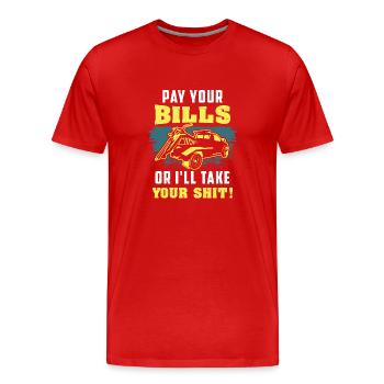 REPO MAN: Pay Your Bills Bailiffs - Men's Premium Organic T-Shirt - red - Front - Damien (186cm)