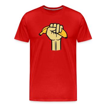 faust banane fruits délicieux faim manger saine main - T-shirt bio Premium Homme - rouge - Devant - Damien (186cm)