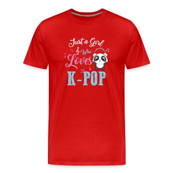 kpop band girl fan - Men's Premium Organic T-Shirt - red - Front - Damien (186cm)