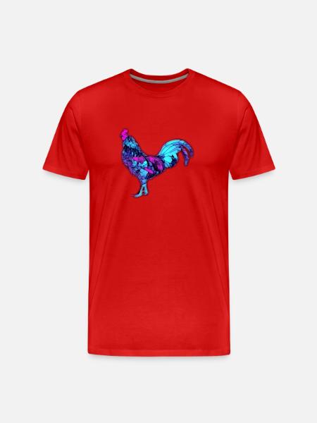 Bunter Hahn Hahn - Männer Premium Bio T-Shirt - Rot