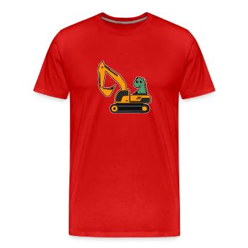 Pelle Dino - T-shirt bio Premium Homme - rouge - Devant - Damien (186cm)