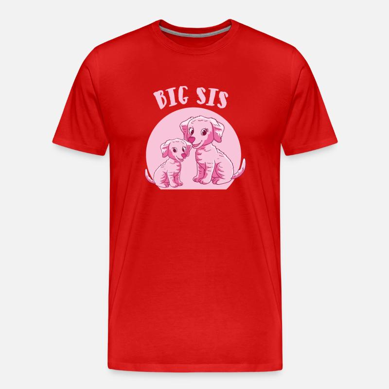 chiens de grande soeur - T-shirt bio Premium Homme - rouge
