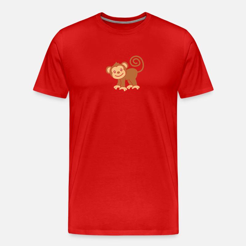 Affe Äffchen - Männer Premium Bio T-Shirt - Rot