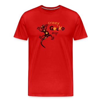 Crazy gecko - Men's Premium Organic T-Shirt - red - Front - Damien (186cm)