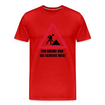baustelle spruch - Männer Premium Bio T-Shirt - Rot - Vorne - Damien (186cm)