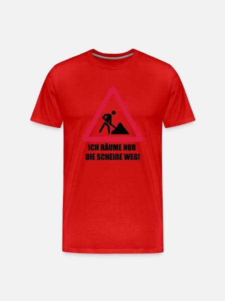 baustelle spruch - Männer Premium Bio T-Shirt - Rot