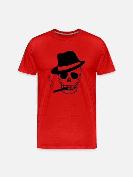 gangster_skull_01 - T-shirt bio Premium Homme - rouge