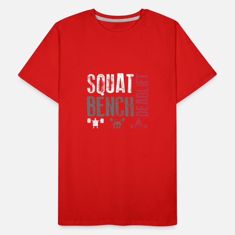 Squat Bench Deadlift Training Geschenk Männer Premium Bio T-Shirt