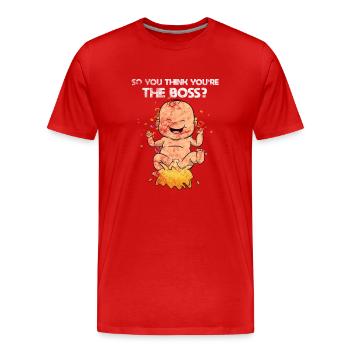 Baby Pee Fun Funny Nachwuchs - Männer Premium Bio T-Shirt - Rot - Vorne - Damien (186cm)