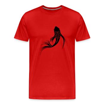 Poisson Poisson Asie Japon Koi Carpes Nageoires - T-shirt bio Premium Homme - rouge - Devant - Damien (186cm)