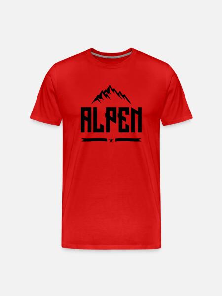 alpen design berge - Männer Premium Bio T-Shirt - Rot
