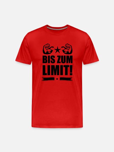 bis zum limit muskeln - Männer Premium Bio T-Shirt - Rot