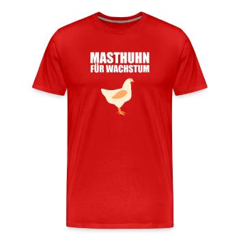 Masthuhn für Wachstum Hühner Gym Muskelaufbau Body - Männer Premium Bio T-Shirt - Rot - Vorne - Damien (186cm)