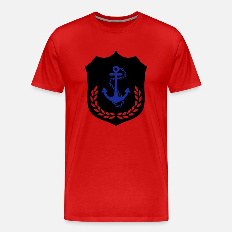 anker_wappen_2 - Männer Premium Bio T-Shirt - Rot