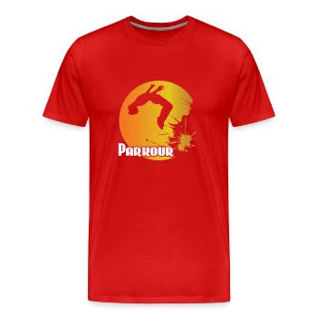 Backflip de parkour - T-shirt bio Premium Homme - rouge - Devant - Damien (186cm)