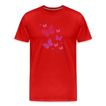 Papillons papillons papillons enfants - T-shirt bio Premium Homme - rouge - Devant - Damien (186cm)