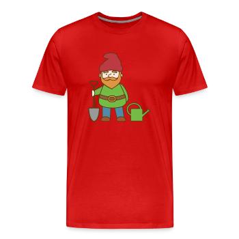 nain de jardin - T-shirt bio Premium Homme - rouge - Devant - Damien (186cm)