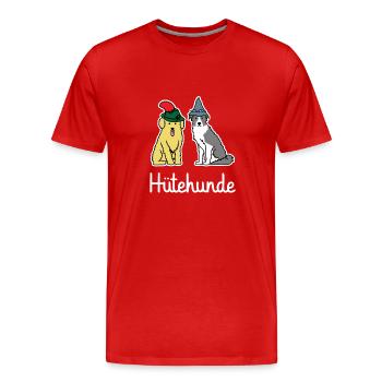 Hütehunde süße Hund - Männer Premium Bio T-Shirt - Rot - Vorne - Damien (186cm)
