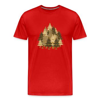 Wilderness forest nature trees - Men's Premium Organic T-Shirt - red - Front - Damien (186cm)