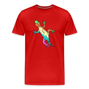 Lizard Gecko Zoology Wildlife Amphibian Amphibian - Men's Premium Organic T-Shirt - red - Front - Damien (186cm)