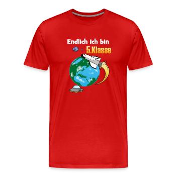 5.Klasse Gymnasium Realschule Schulwechsel - Männer Premium Bio T-Shirt - Rot - Vorne - Damien (186cm)