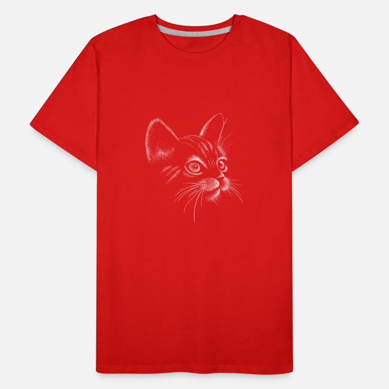 Chat dessiné à la main T-shirt bio Premium Homme