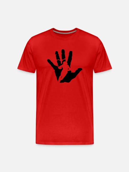 main rugby foot americain - T-shirt bio Premium Homme - rouge