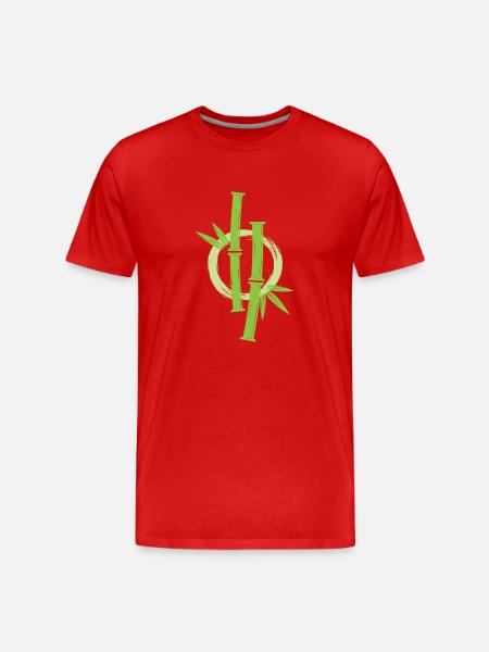 Bamboo Japanese Enso Circle - Men's Premium Organic T-Shirt - red
